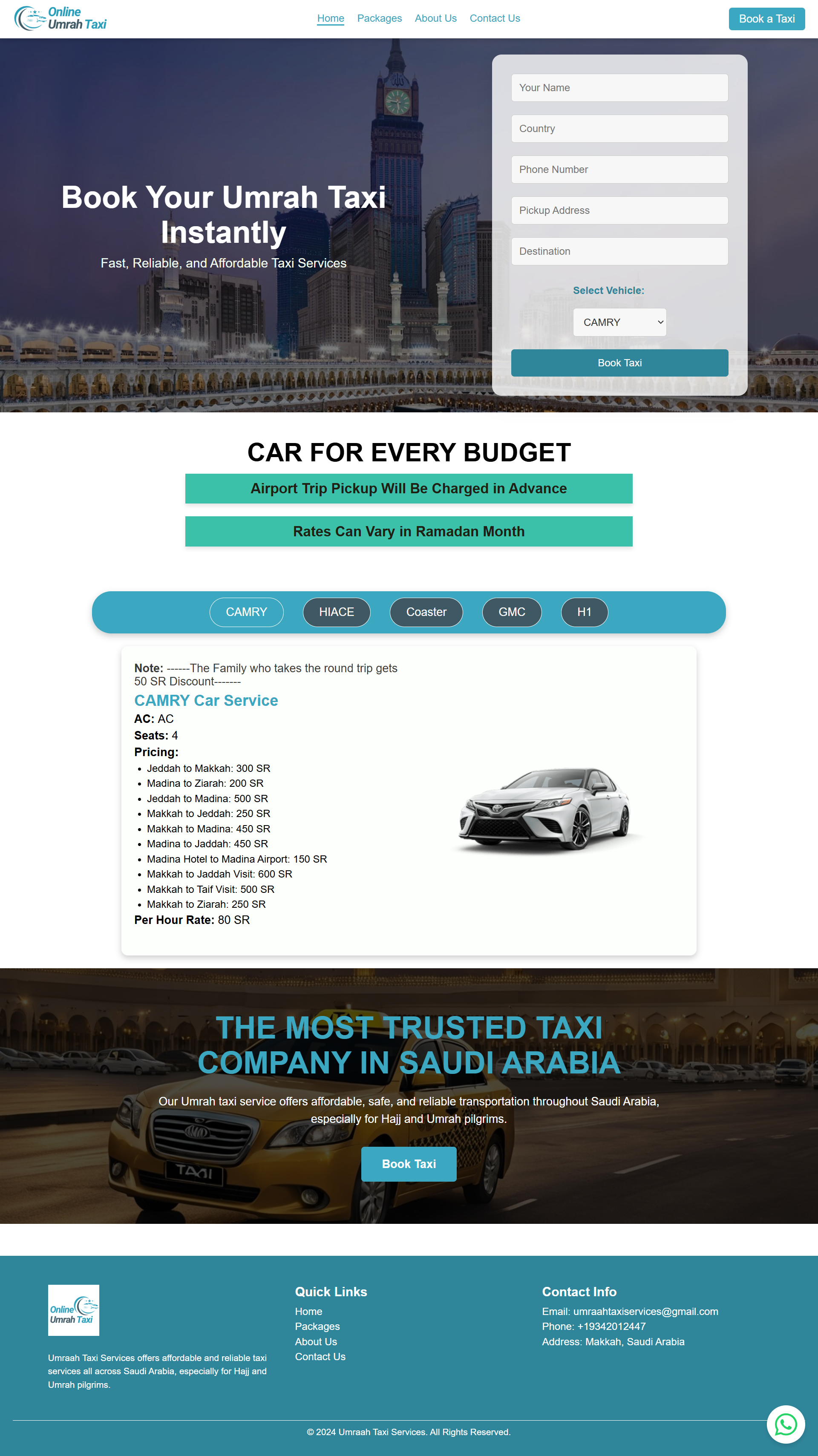 Online Umrah Taxi